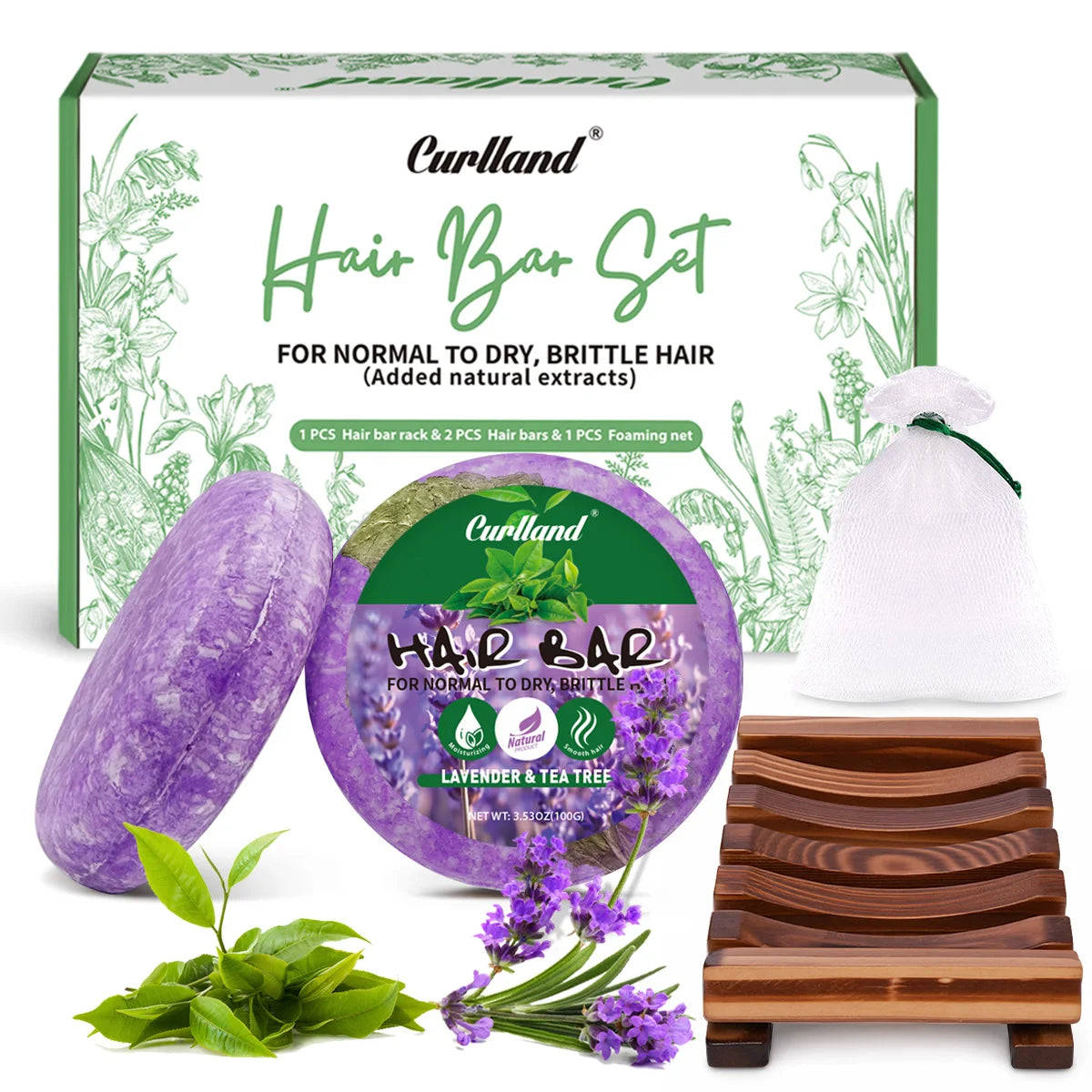 Goiple Curlland Lavender & Tea Tree Shampoo Bar Set