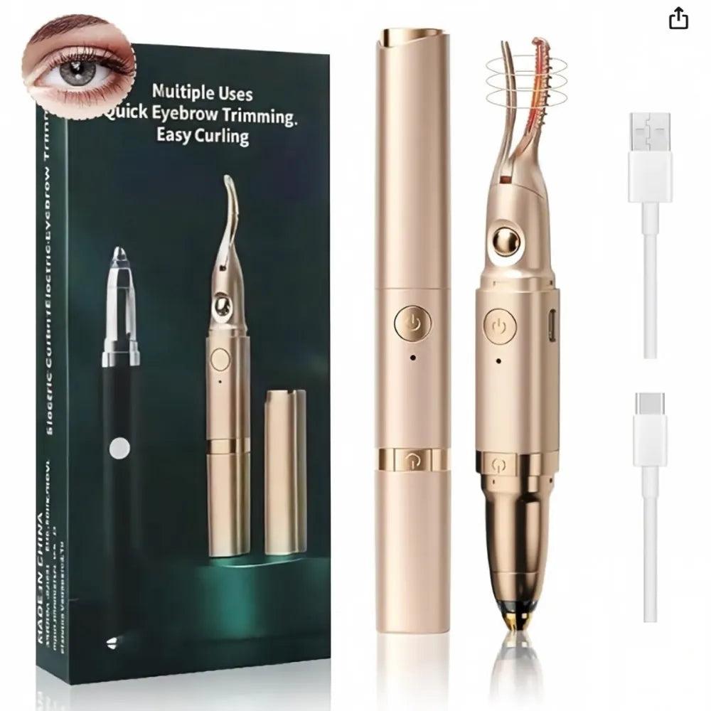 2 IN 1 Heated Eyelash Curler & Electric Eyebrow Trimmer
