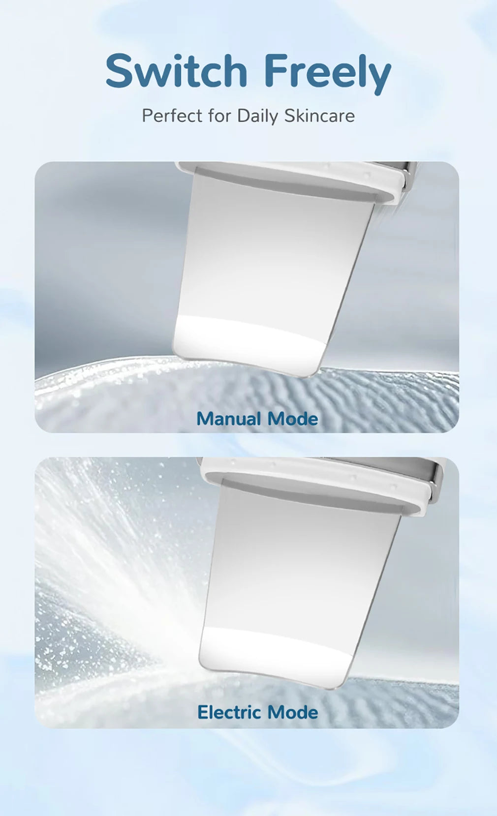 MEETCARE Ultrasonic Skin Scrubber with EMS & Warming Care
