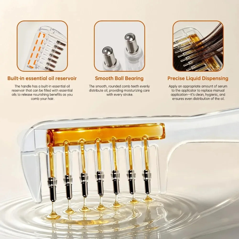 Scalp Oil Applicator Massage Comb with Built-In Reservoir