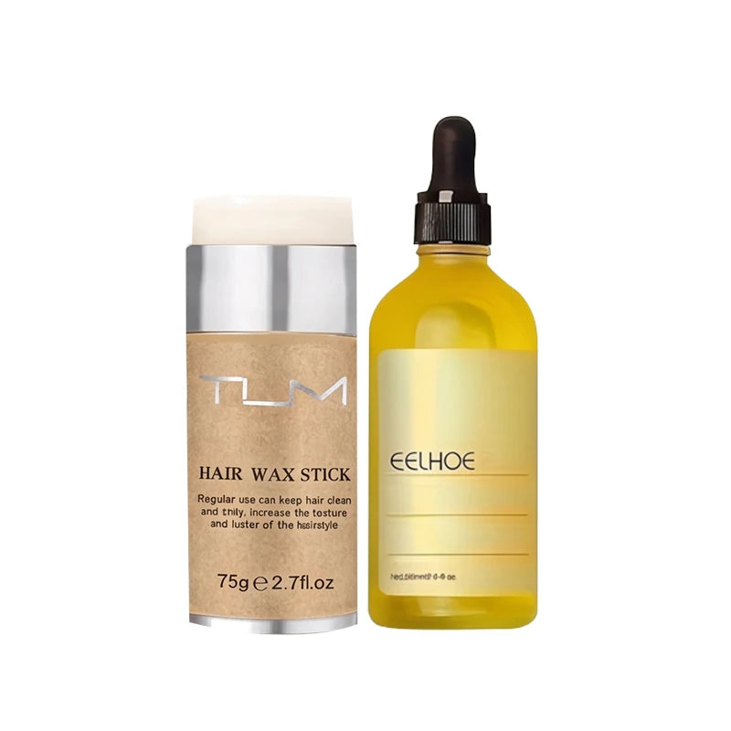 Rosemary Hair Oil & Hair Wax Stick Set – 2-Piece Hair Care & Styling Kit