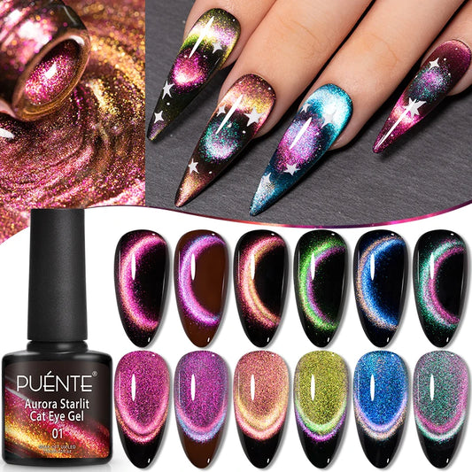 PUENTE Magnetic Cat Eye Gel Polish Set – 6 Colors