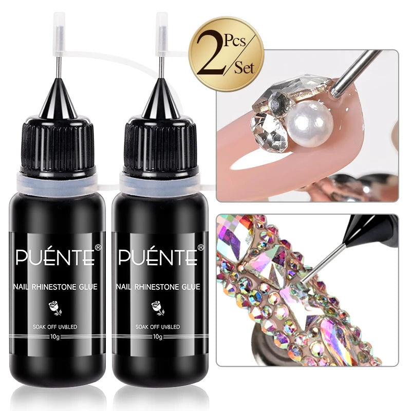 PUENTE Nail Rhinestone Glue – 2 × 10 g