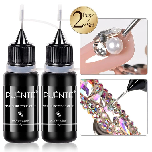 PUENTE Nail Rhinestone Glue – 2 × 10 g