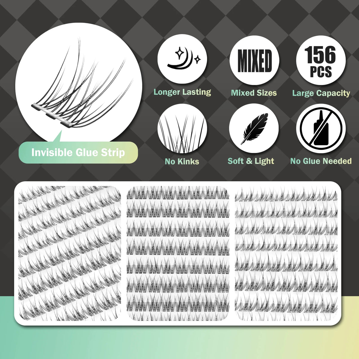 WONSIS Fairy Anime Self-Adhesive Lash Clusters – 156 Clusters