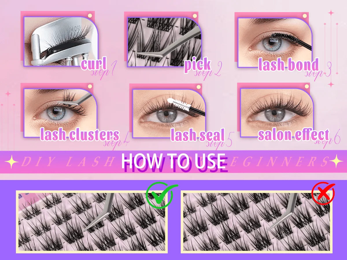 Invisible Band C-Curl DIY Lash Clusters – 160 Piece