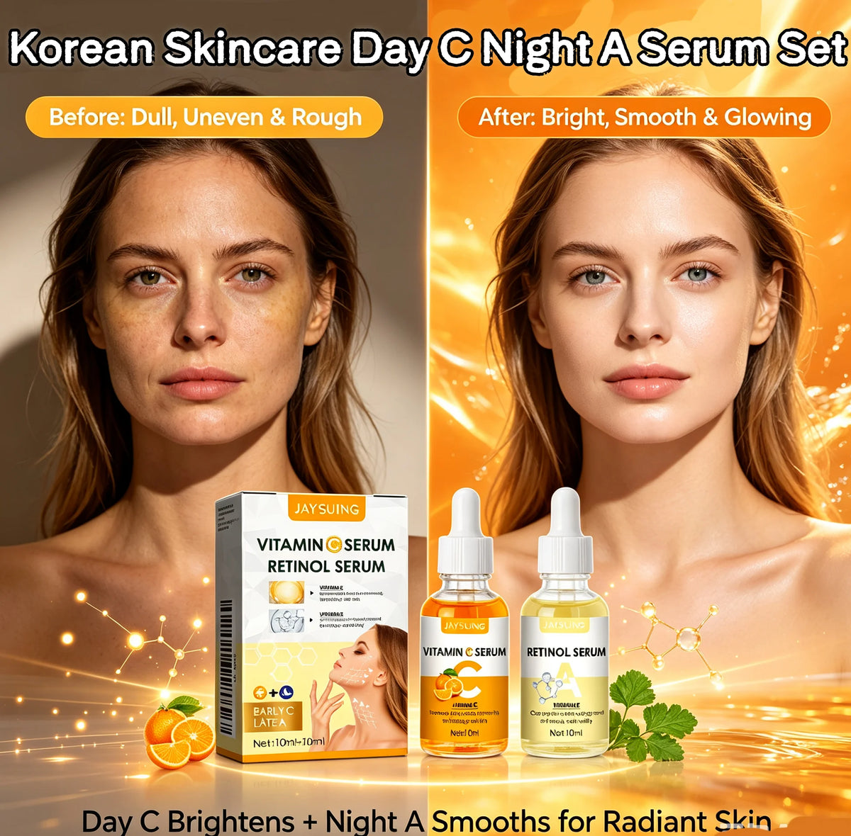 Korean Skincare Day C + Night A Serum Set