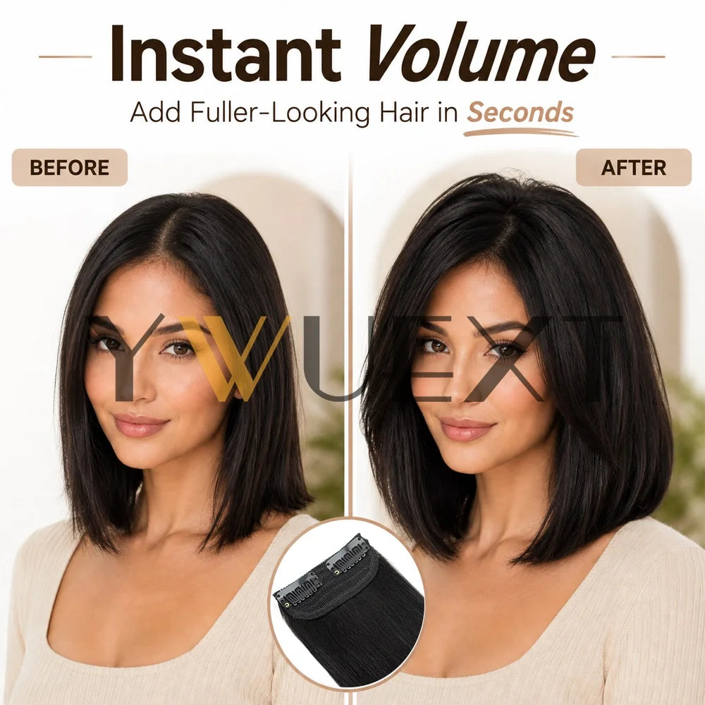 YWUEXT Mini Human Hair Clip-In Volumizer – 4 Inch