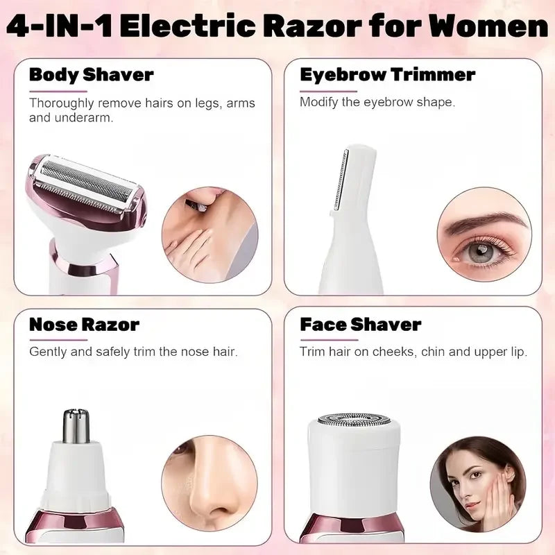 4-in-1 Rechargeable Electric Body Razor