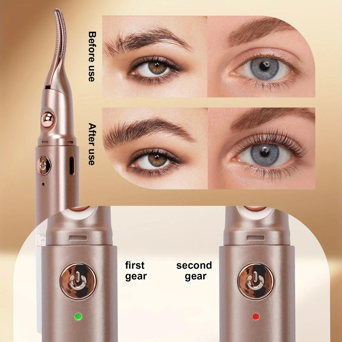 2 IN 1 Heated Eyelash Curler & Electric Eyebrow Trimmer