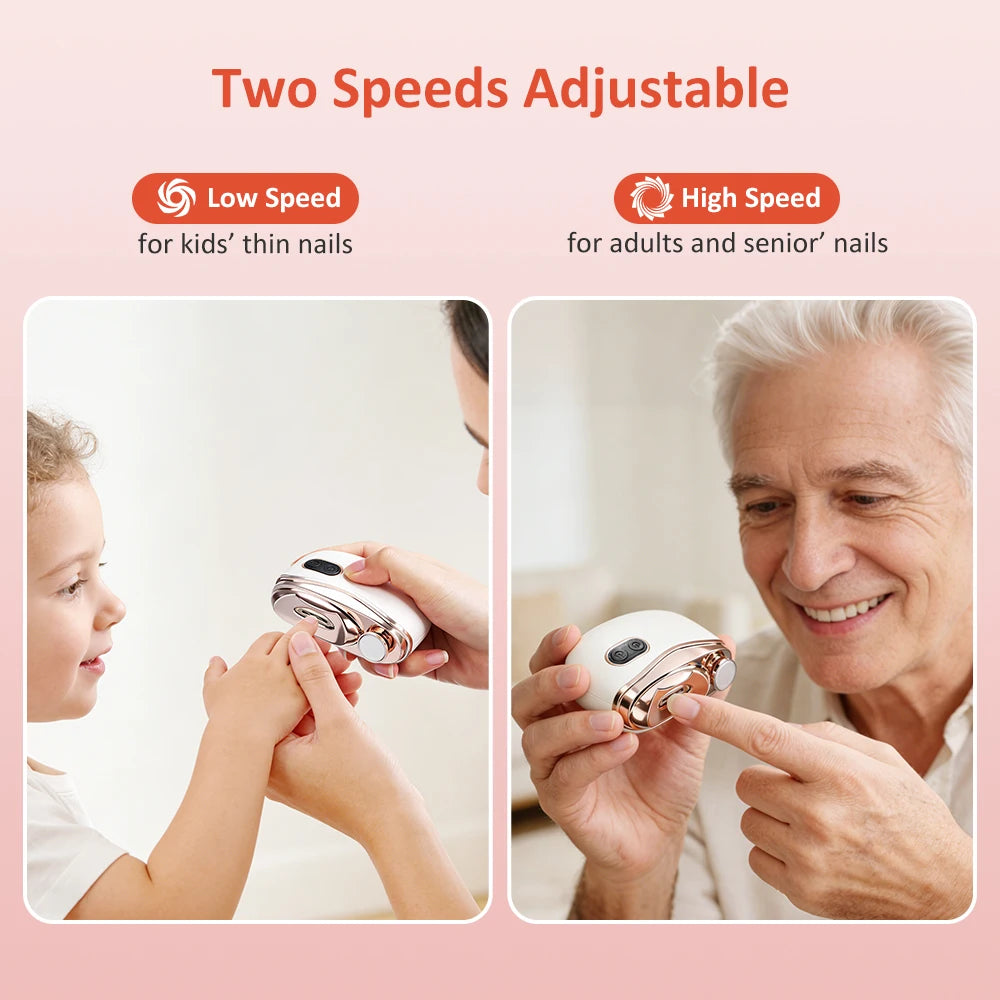 2-in-1 Electric Nail Clipper & Polisher with LED Light
