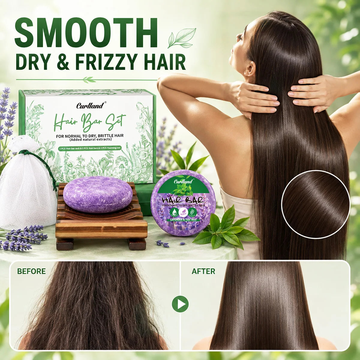 Goiple Curlland Lavender & Tea Tree Shampoo Bar Set
