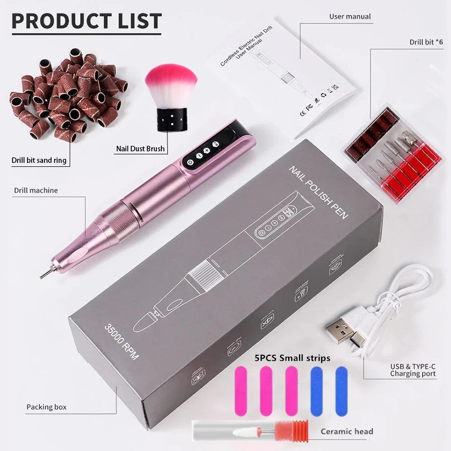 Cosprysmal Rechargeable High-Speed Nail Drill