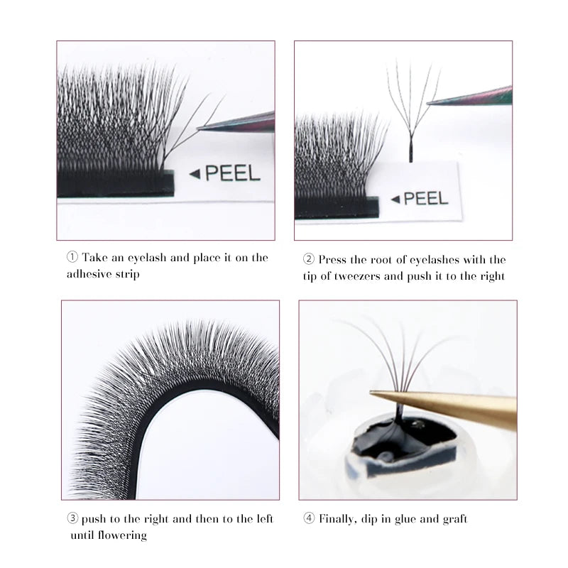 DeceMars 5D W-Shaped Eyelash Extensions – 12-Row Tray