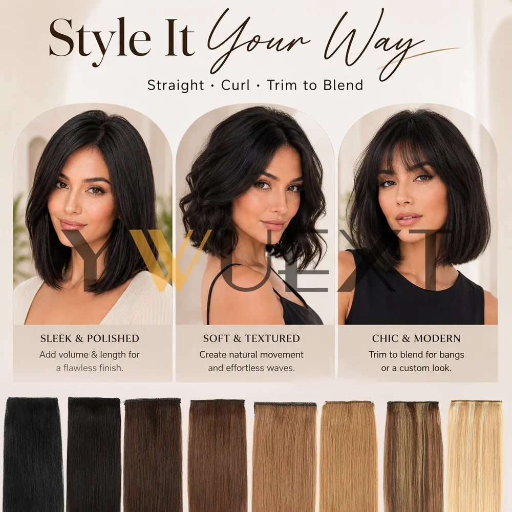 YWUEXT Mini Human Hair Clip-In Volumizer – 4 Inch