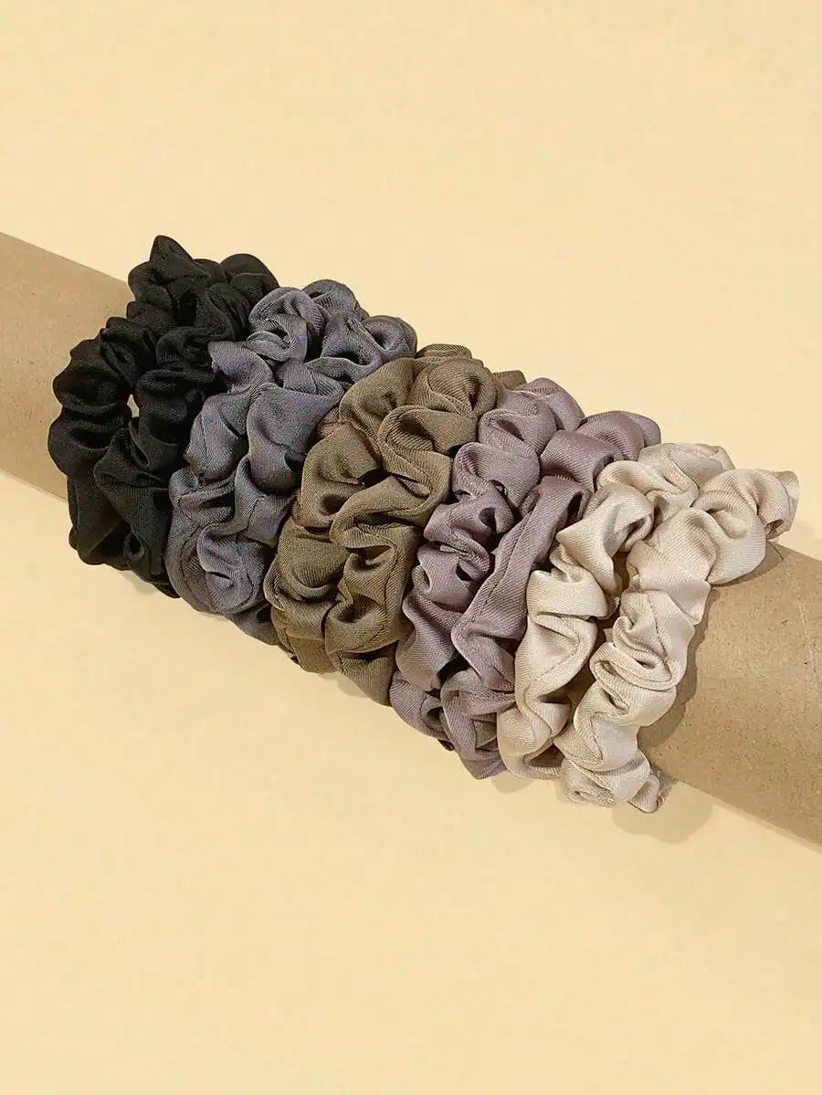 10-Piece Small Silk Hair Scrunchie Set