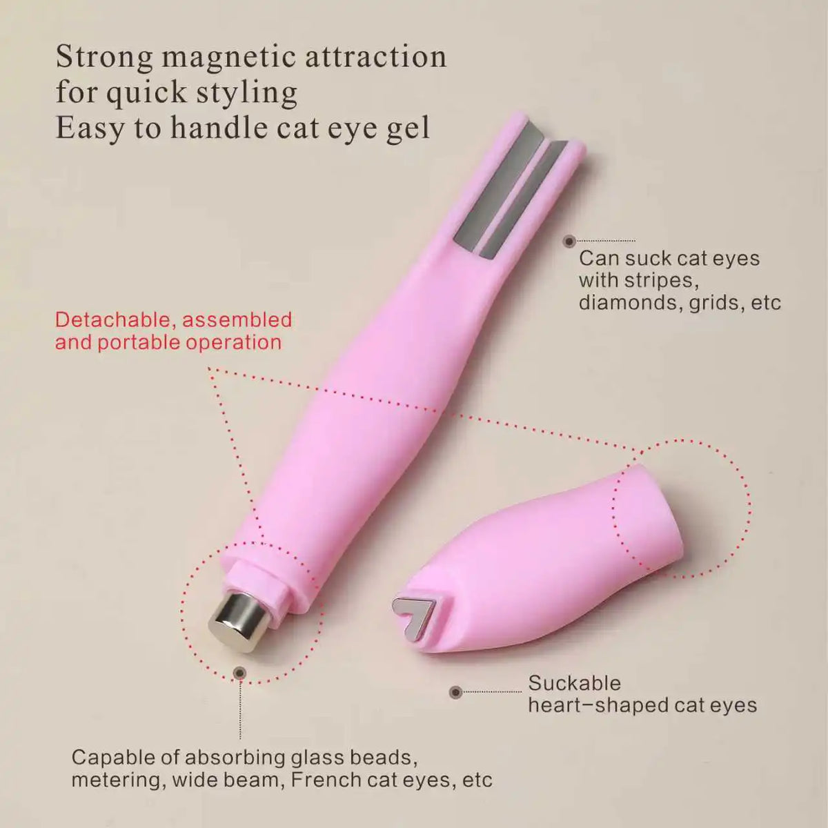 3-in-1 Magnetic Nail Art Stick for Cat Eye Gel Polish
