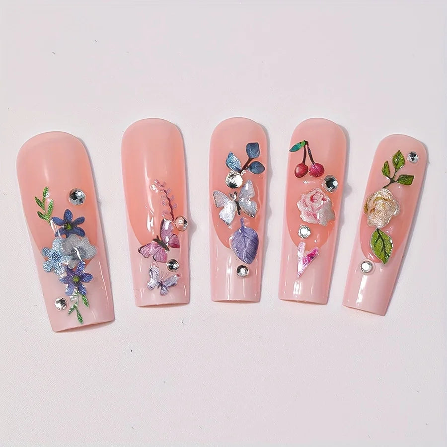 9-Box Mixed Nail Art Paper Slice Decoration Set