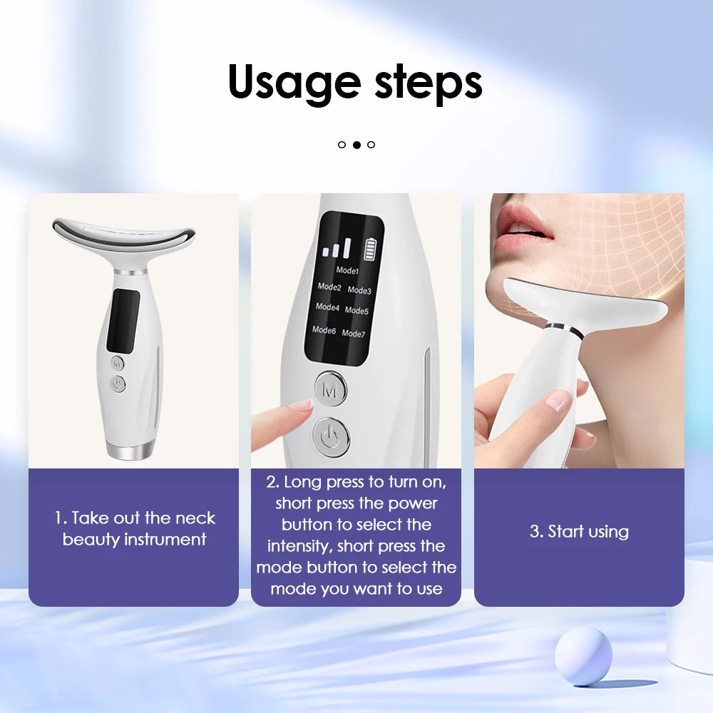 Hailicare 7-Color LED Face & Neck Massager
