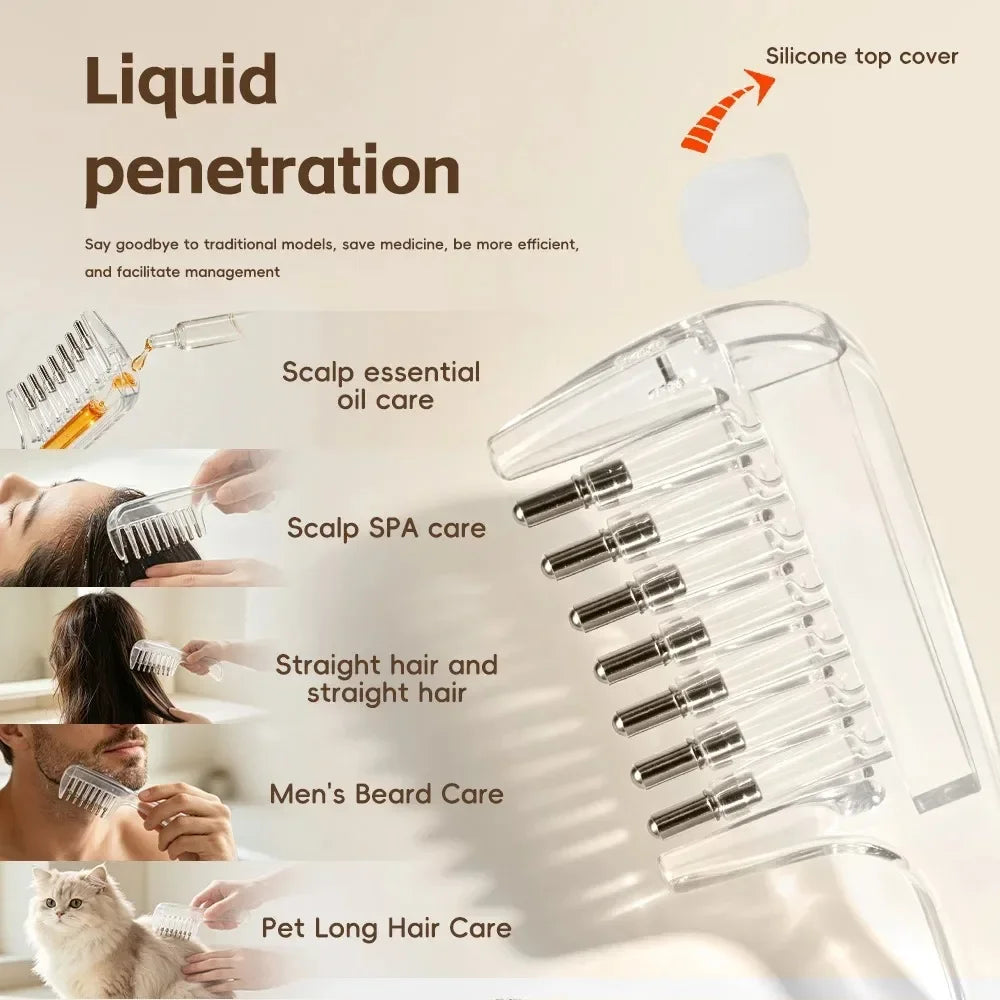 Scalp Oil Applicator Massage Comb with Built-In Reservoir