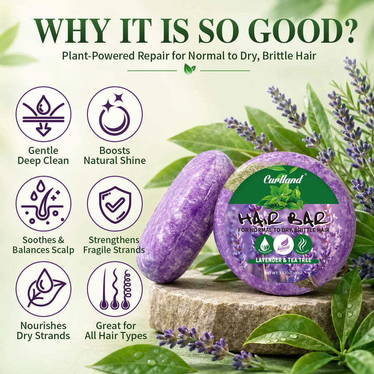 Goiple Curlland Lavender & Tea Tree Shampoo Bar Set