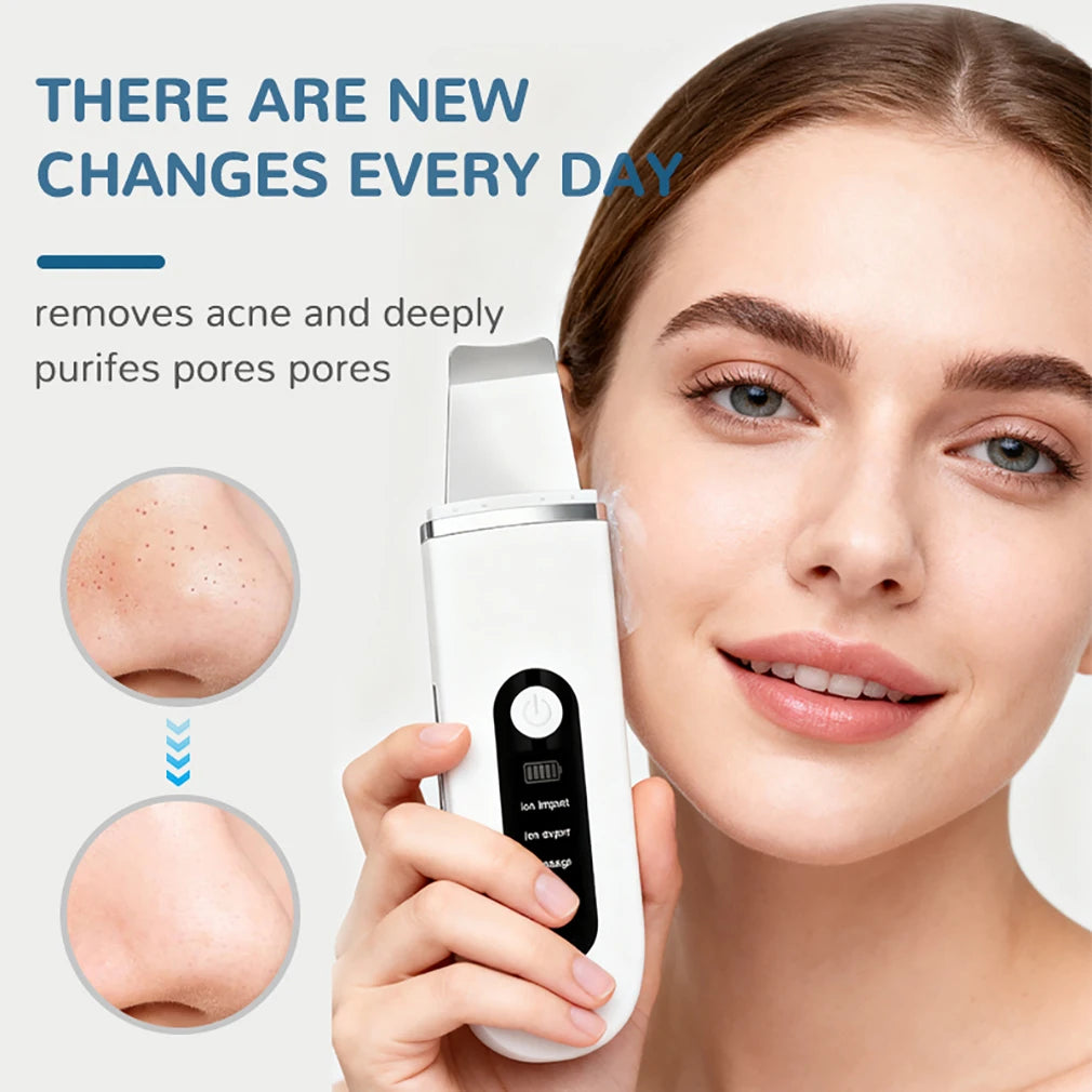 MEETCARE Ultrasonic Skin Scrubber with EMS & Warming Care