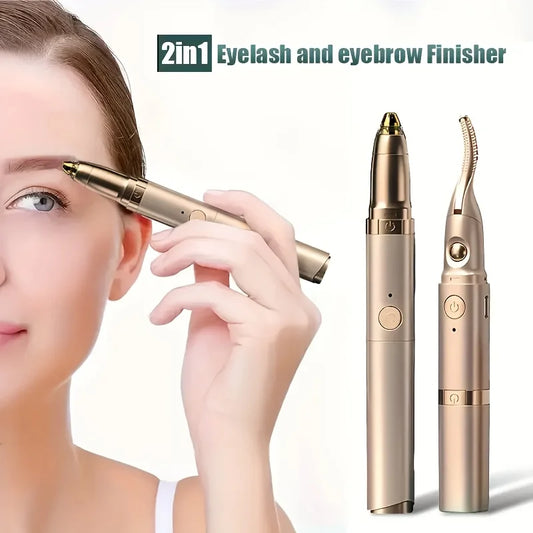 2 IN 1 Heated Eyelash Curler & Electric Eyebrow Trimmer