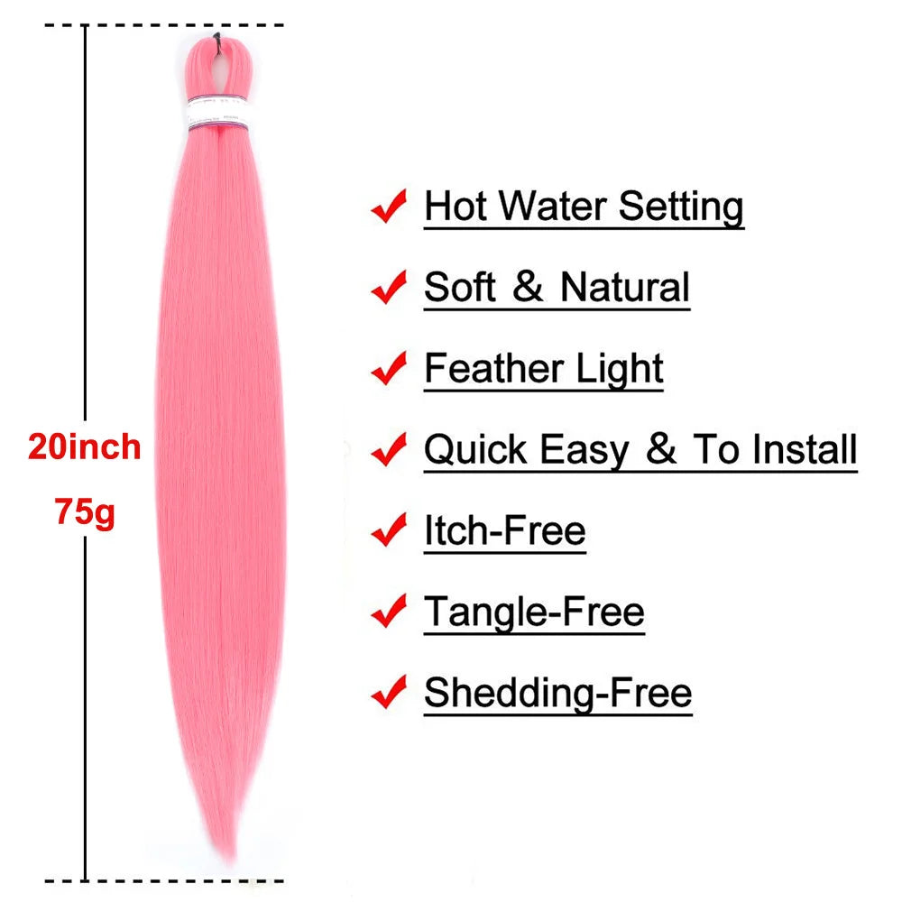 Mirra's Mirror Pink Synthetic Braiding Hair – 20 Inch