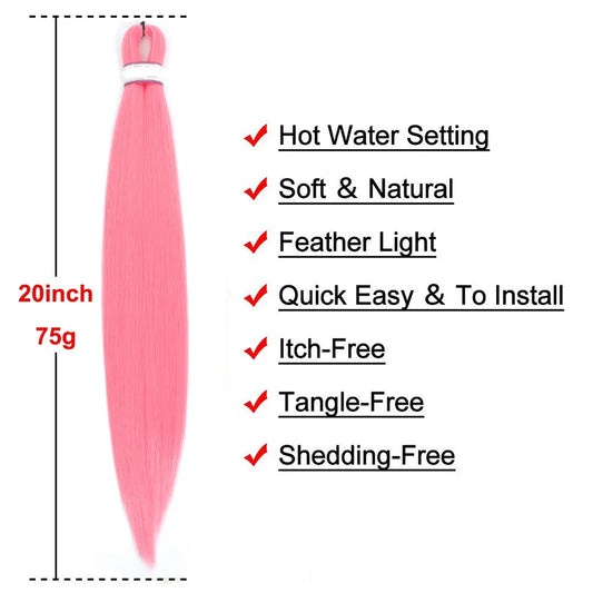 Mirra's Mirror Pink Synthetic Braiding Hair – 20 Inch