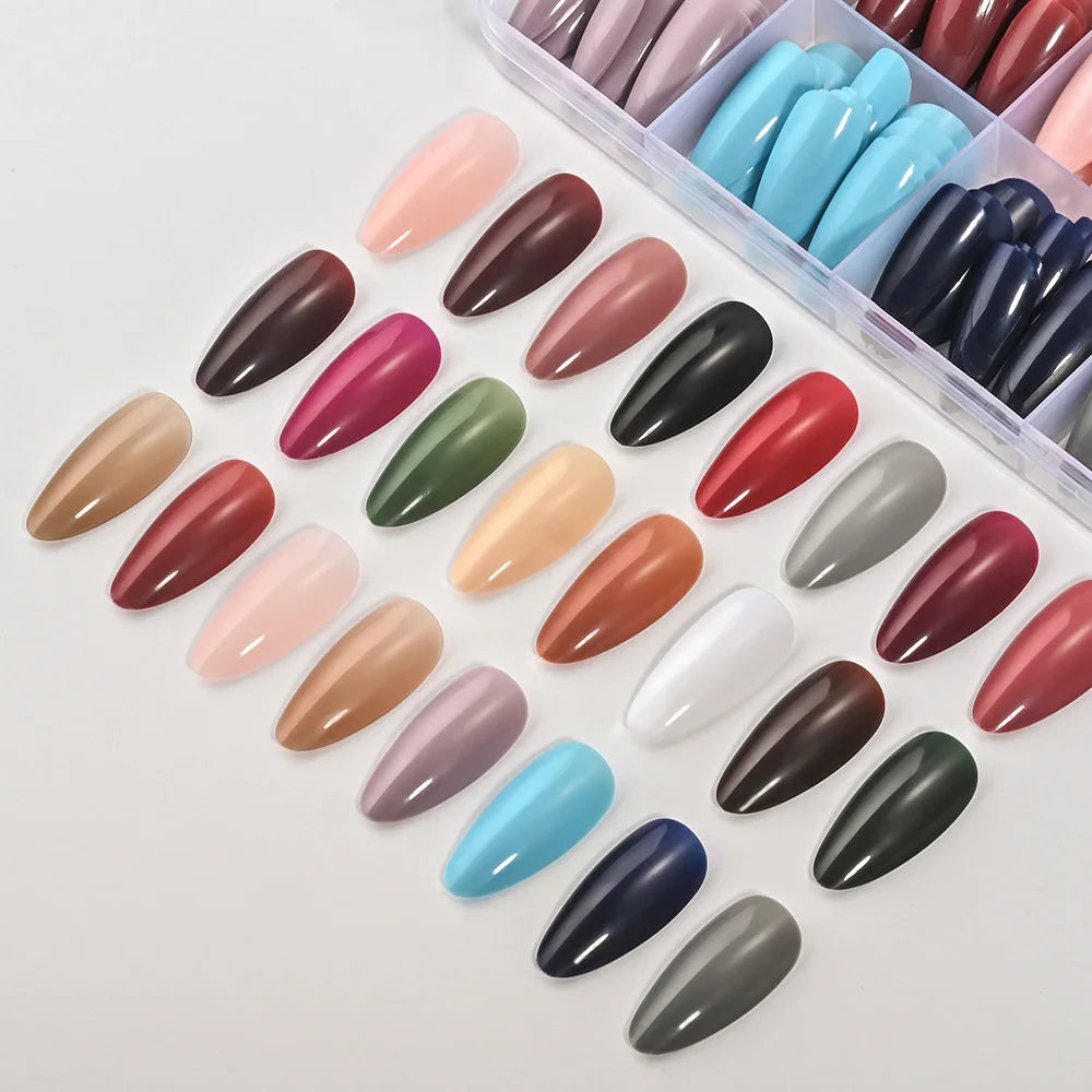 288-Piece Colorful Medium Almond False Nail Tips