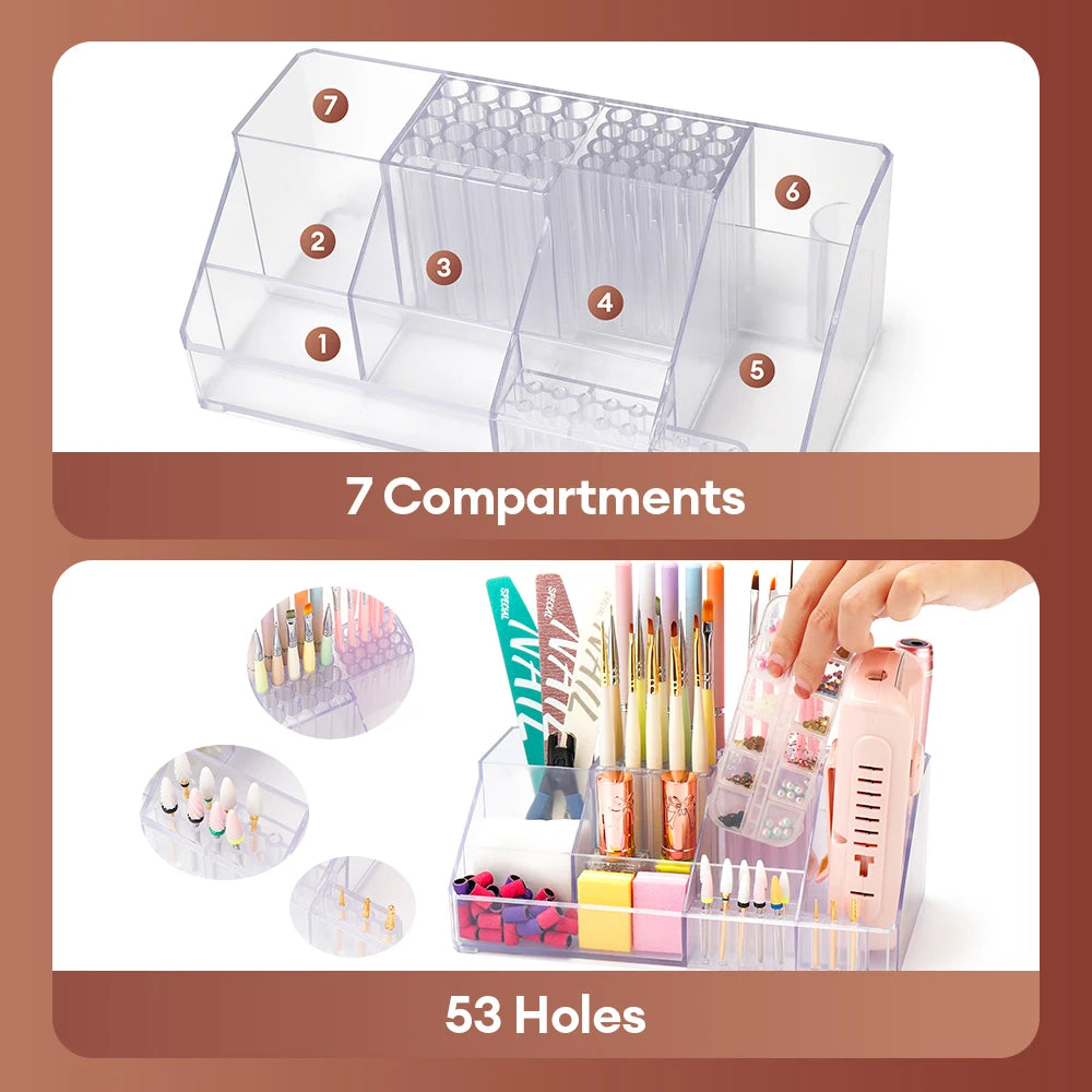 Multi-Layer Nail Tool Organizer with 24-Bottle Polish Storage