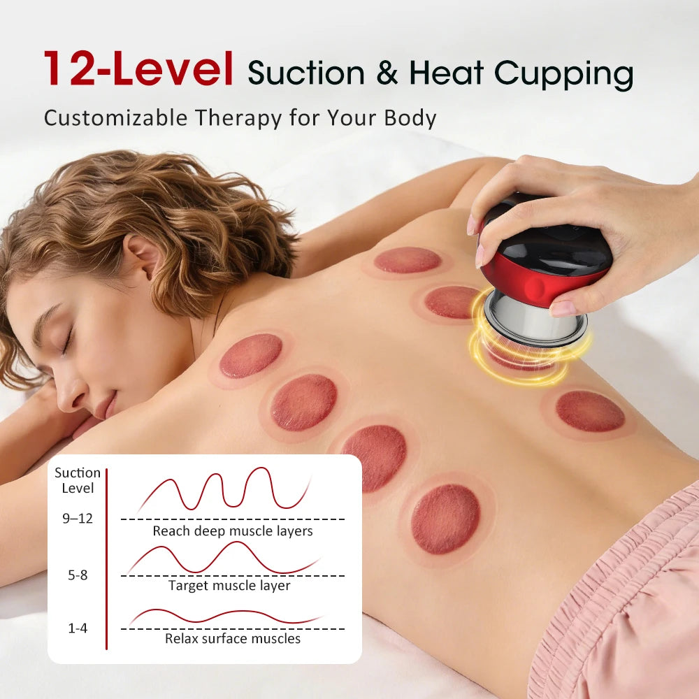 Smart Electric Vacuum Cupping Massager with Heat