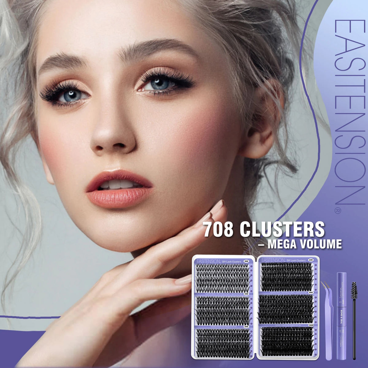 Wispy Natural DIY Lash Cluster Kit with Bond & Seal