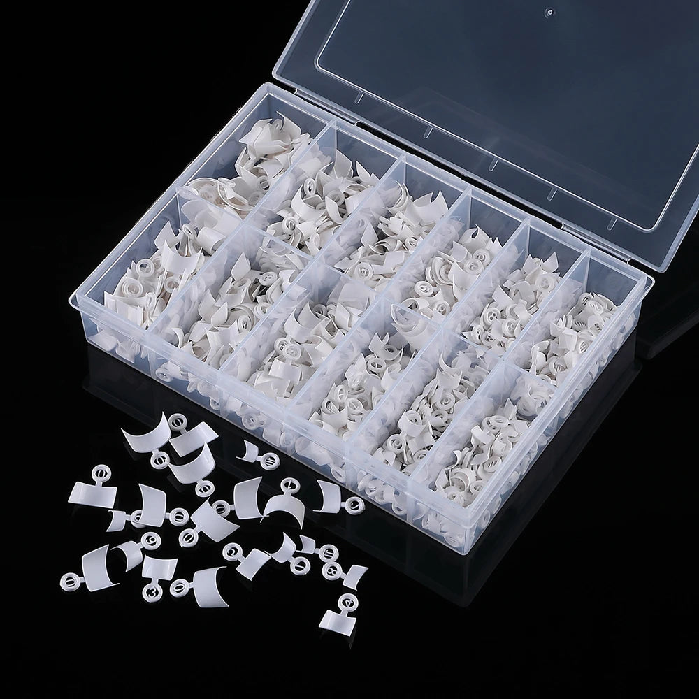 600-Piece French Short Square Half Nail Tips