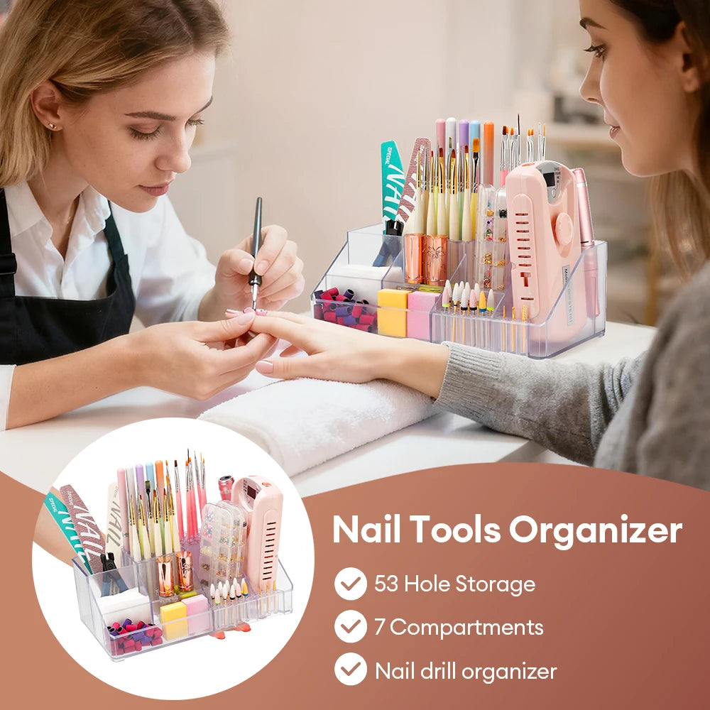 Multi-Layer Nail Tool Organizer with 24-Bottle Polish Storage