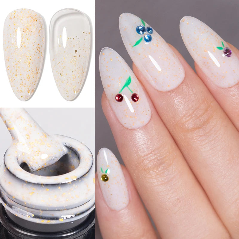 6-Piece Gold Flake Rubber Base Gel Polish Set