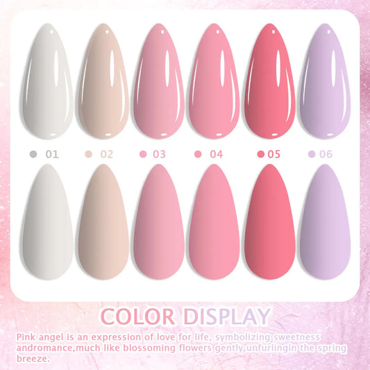 6-Shade Milky Nude & Pastel Gel Nail Polish Collection