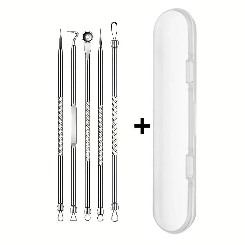 8-Piece Stainless Steel Blackhead & Blemish Extractor Kit