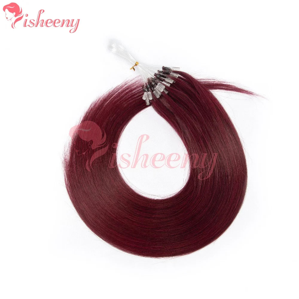 ISHEENY 12-Inch Micro Loop Human Hair Extensions – 50 Strands