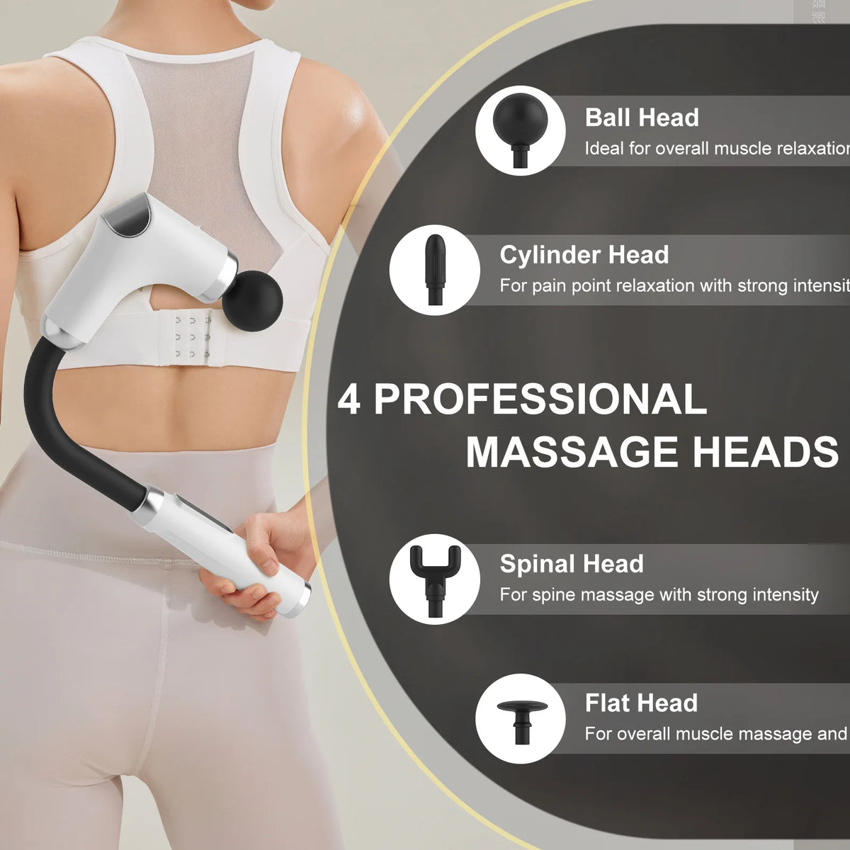 8-in-1 Long-Handle Massage Gun