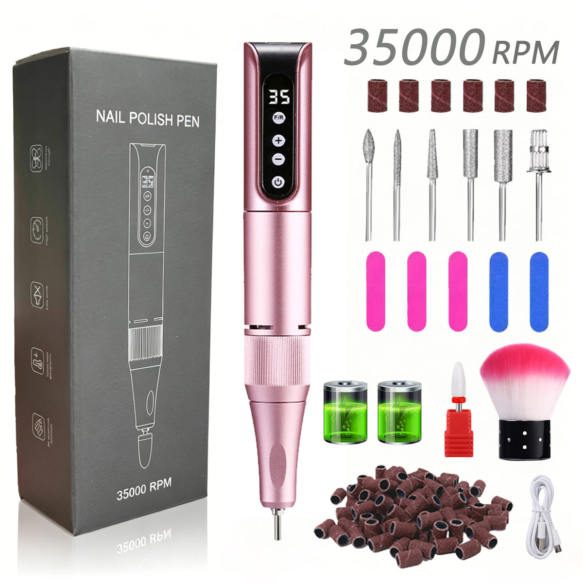 Cosprysmal Rechargeable High-Speed Nail Drill