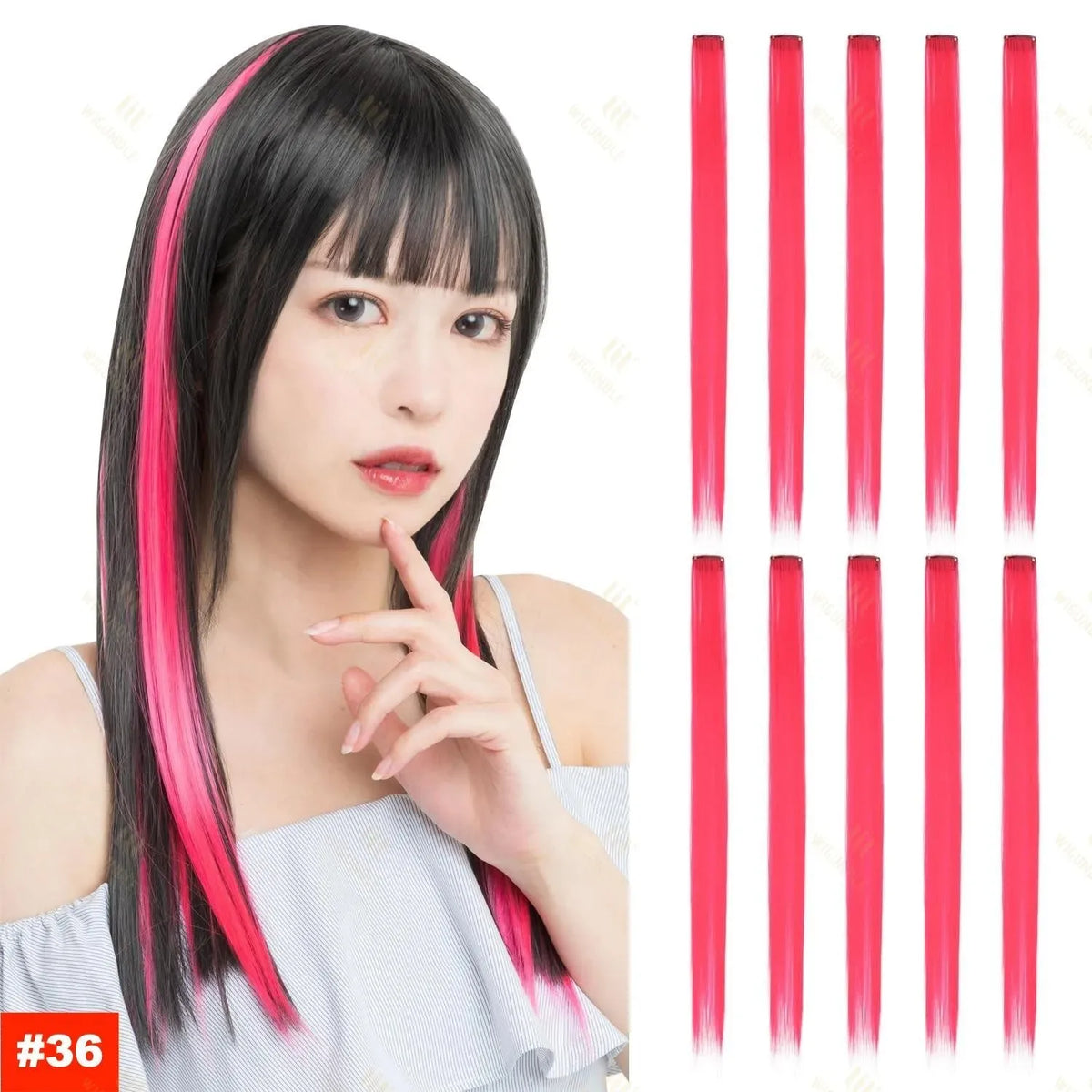 Wigundle 22-Inch Color Highlight Clip-In Hair Extension