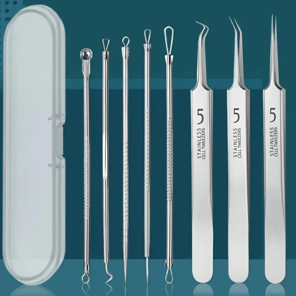 8-Piece Stainless Steel Blackhead & Blemish Extractor Kit