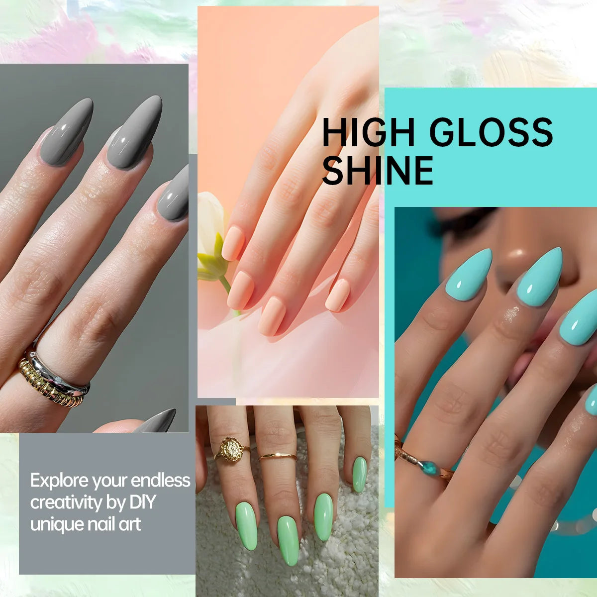 6-Piece Neutral Tone Gel Nail Polish Set