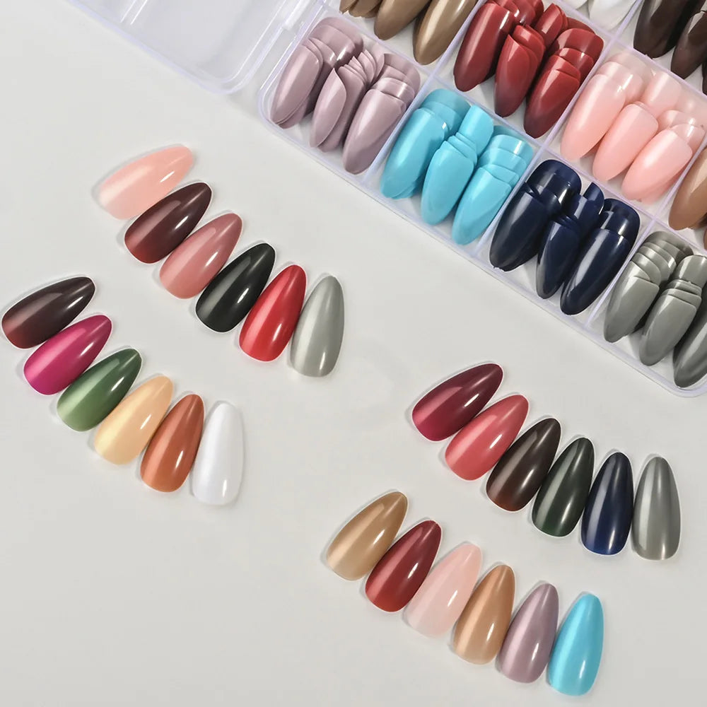 288-Piece Colorful Medium Almond False Nail Tips