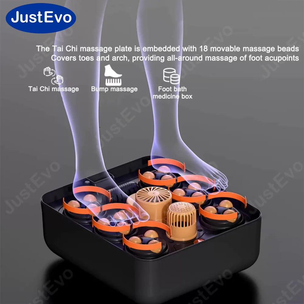 JUSTEVO Smart Heated Foot Spa Massager with Remote