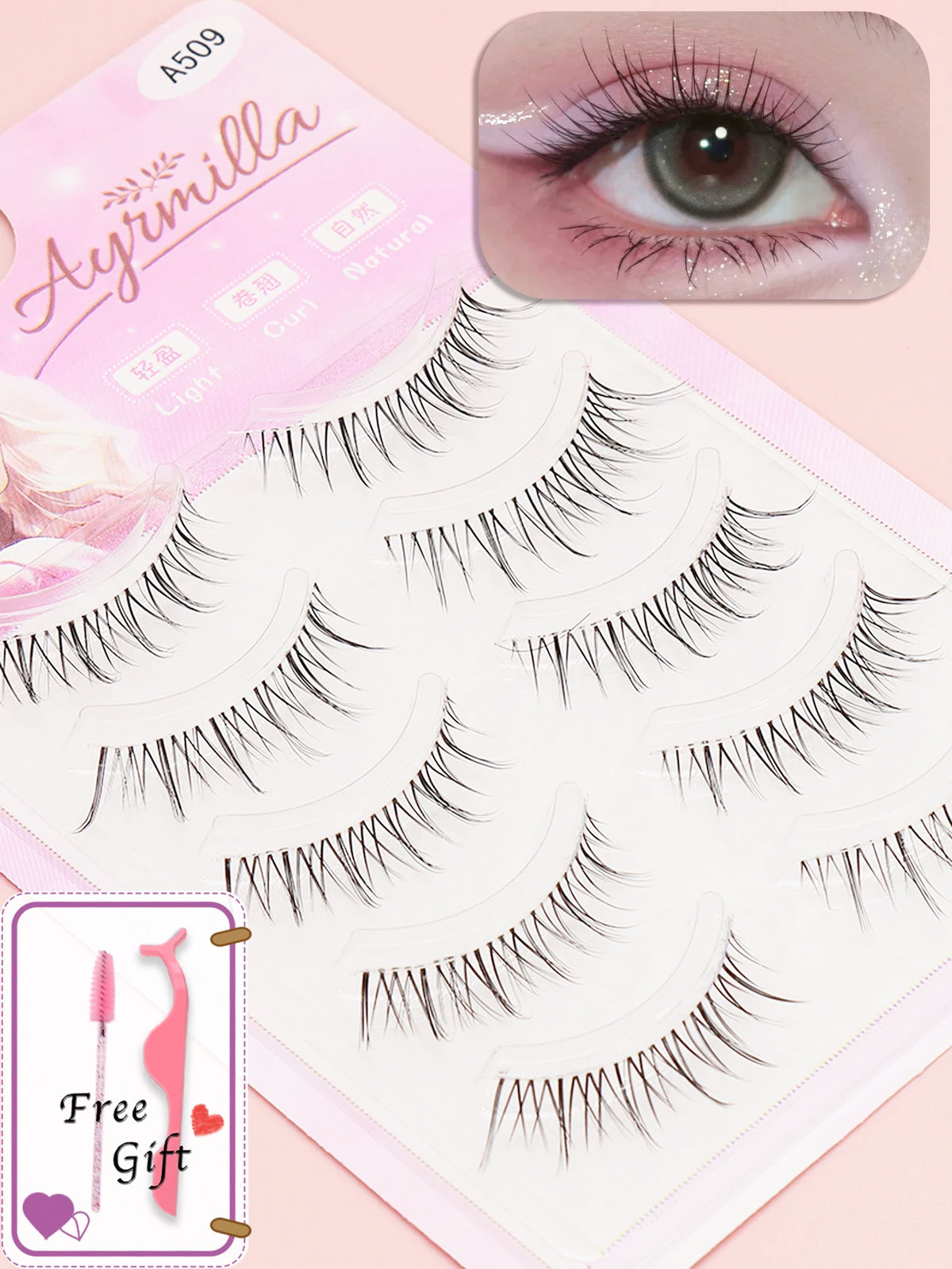 5-Pair False Strip Eyelashes Set