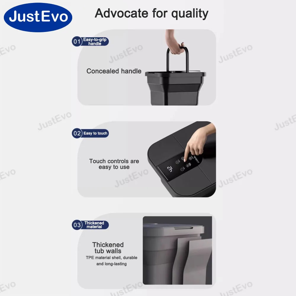 JUSTEVO Smart Heated Foot Spa Massager with Remote