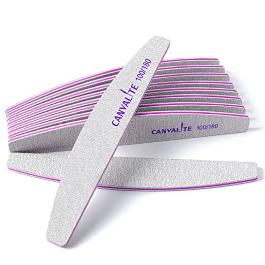 10-Piece Professional Double-Sided Nail File Set – 100/180 Grit