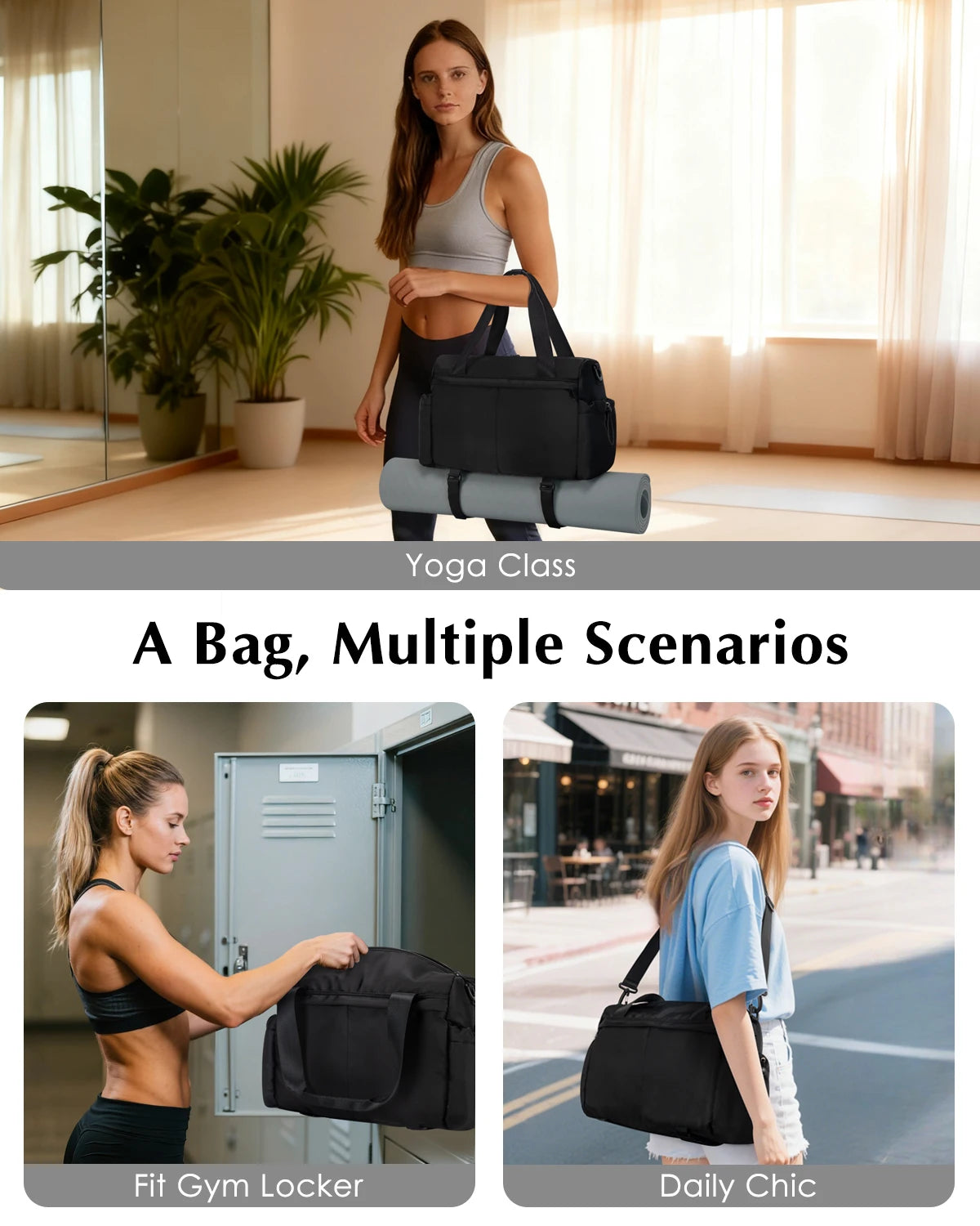 Small Gym Bag With Yoga Mat Holder